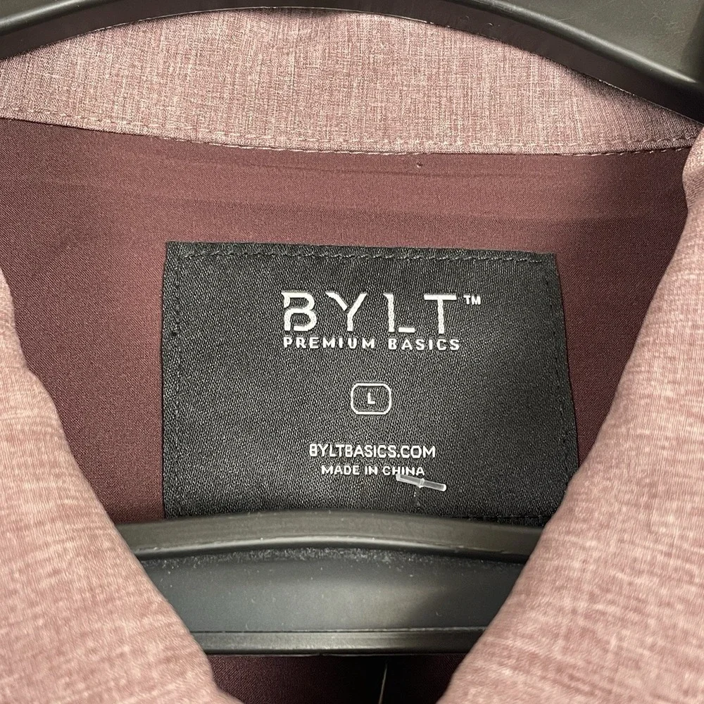 NEW BYLT District Jacket Men Large Heather Maroon Red Performance Premium Basics